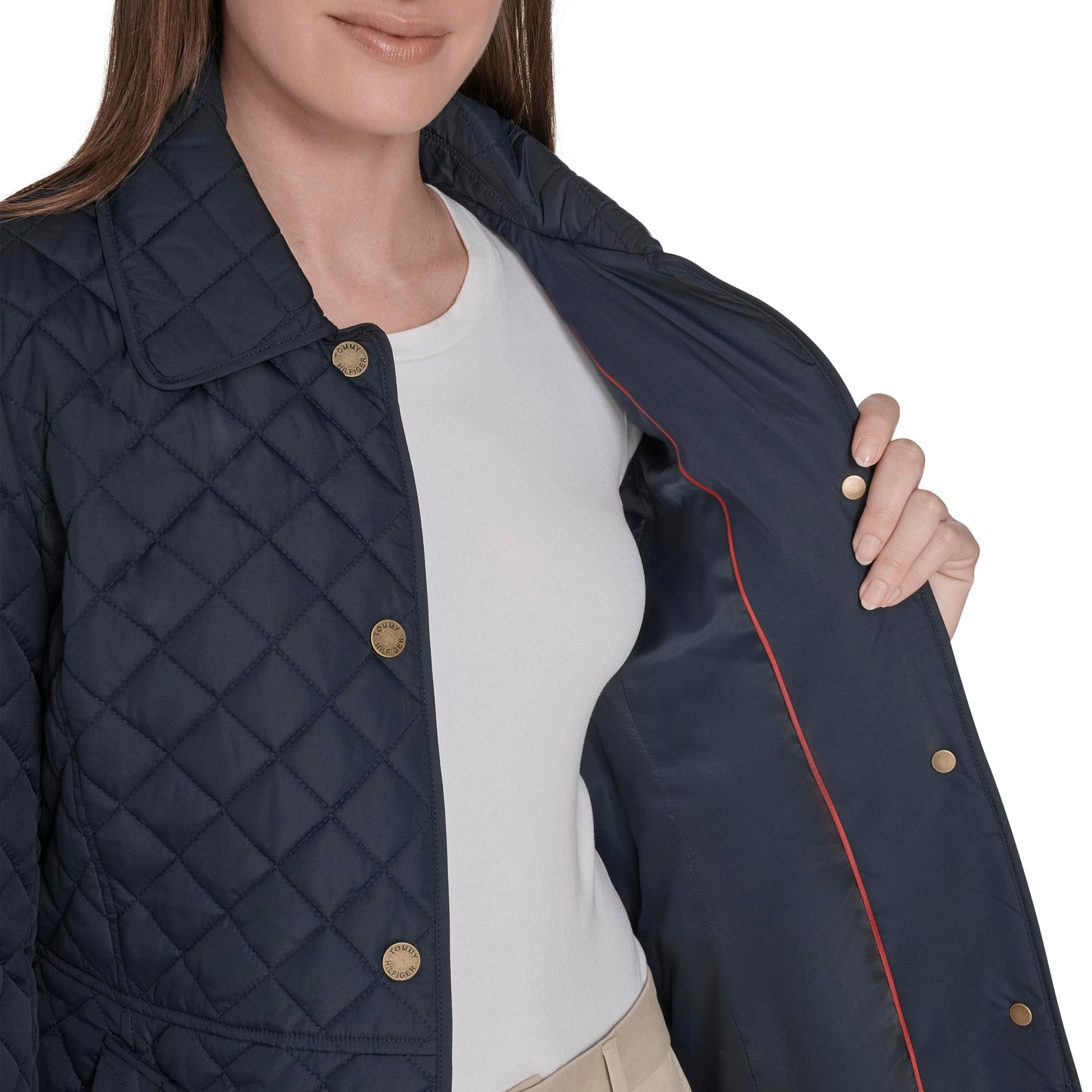 Tommy Hilfiger Women's Zip Up Long Sleeve Quilted Jacket