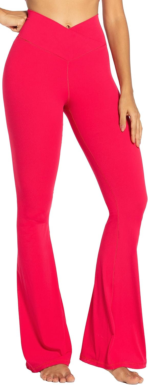 Sunzel Flare Leggings, Crossover Yoga Pants with Tummy Control, High-Waisted and Wide Leg