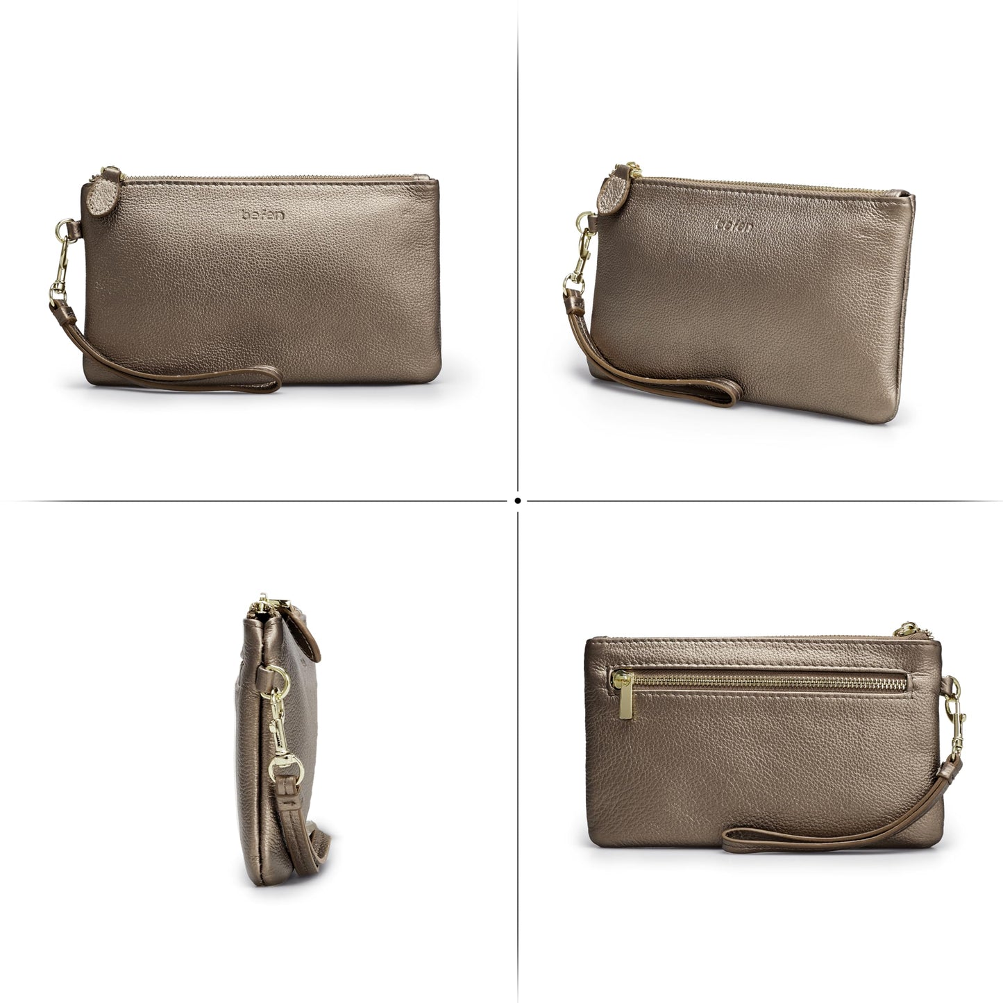 befen Genuine Leather Wristlet Clutch RFID Blocking Bag Cell Phone Wallet Purse Wristlet Wallet Purses and Handbags for Women