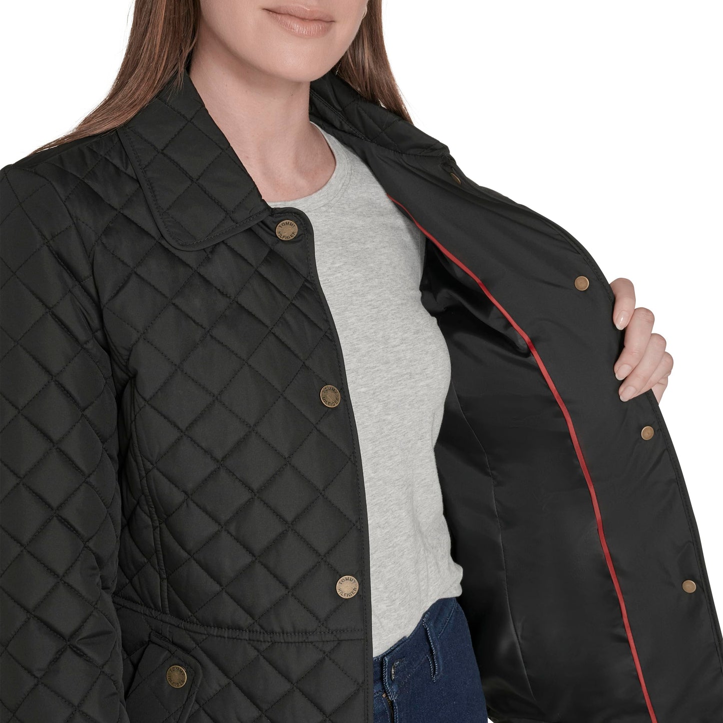 Tommy Hilfiger Women's Zip Up Long Sleeve Quilted Jacket