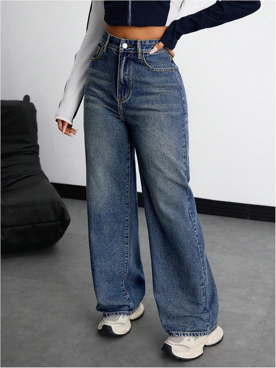 SOLY HUX Women's High Waisted Wide Leg Baggy Jeans Casual Loose Denim Pants