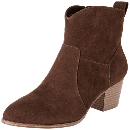 Amazon Essentials Women's Western Ankle Boots with Stacked Heel