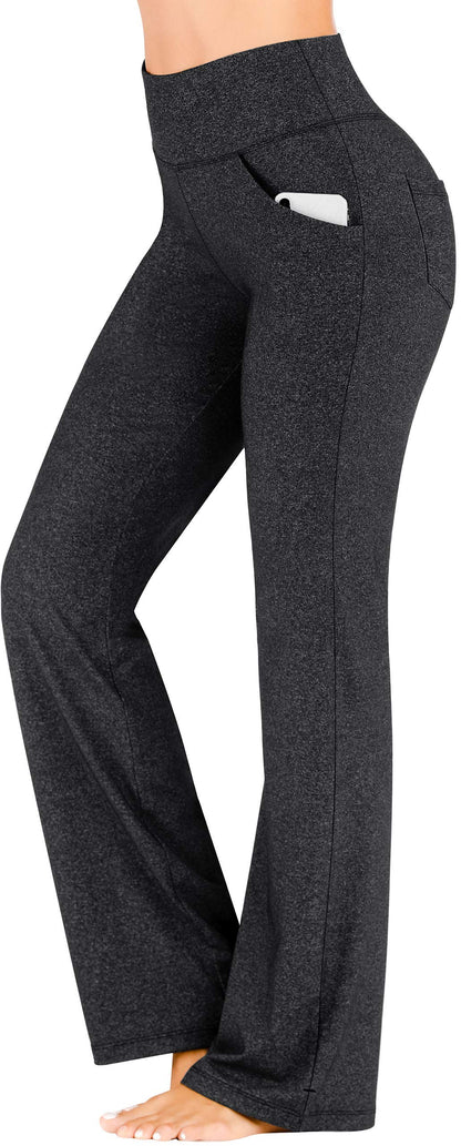IUGA Yoga Pants Women Wide Leg High Waist Bootcut Workout Flare Leggings Tummy Control Work Dress Pants Women 4 Pockets