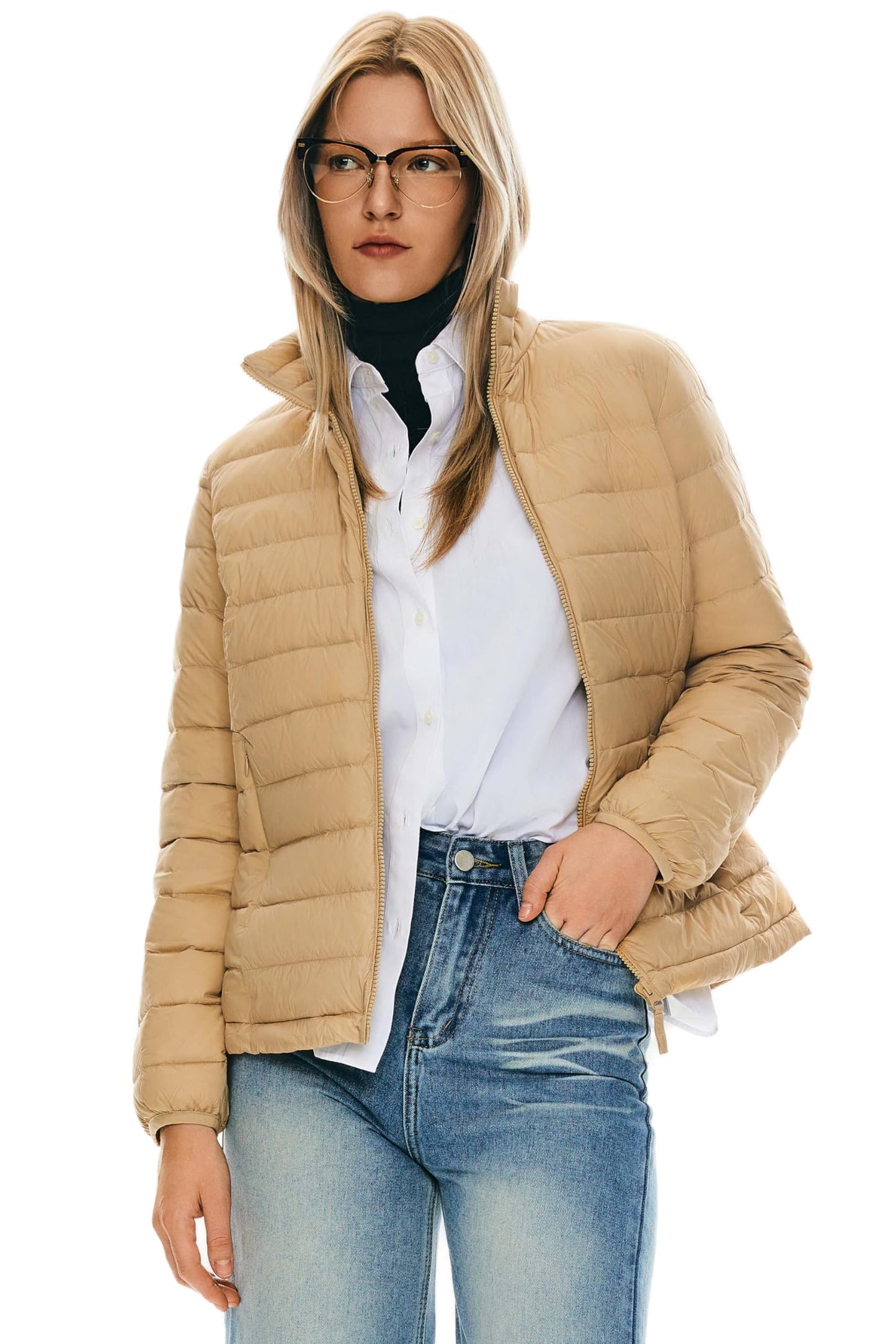 Orolay Women's Lightweight Packable Down Jacket Quilted Puffer Coat with Stand Collar