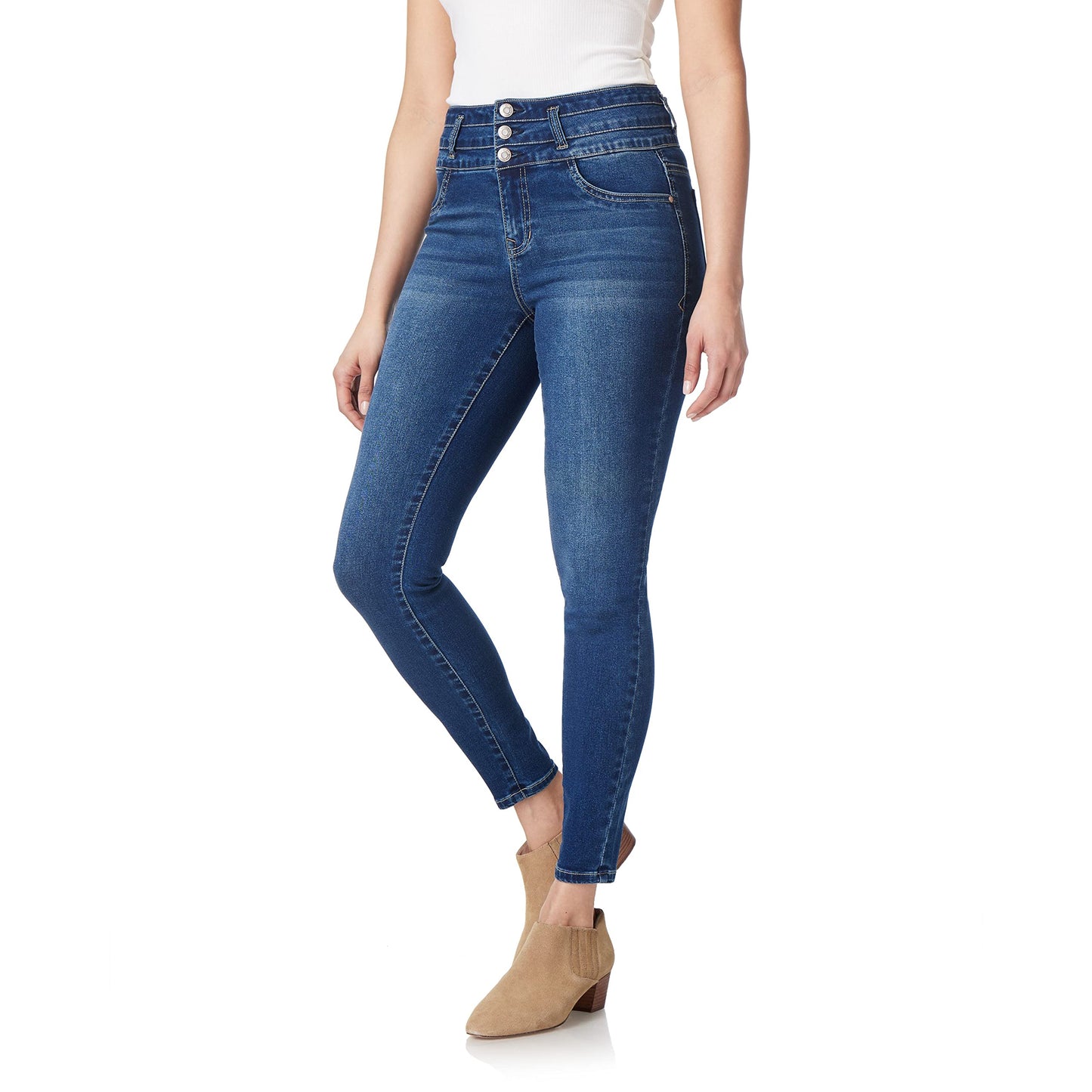 Angels Forever Young Evershape Skinny Jeans For Women - Mid-rise, Figure Enhancing Stretch Denim