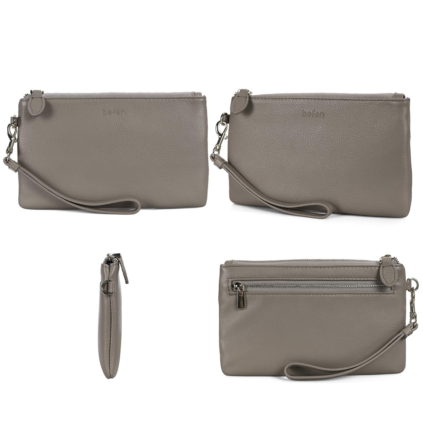 befen Genuine Leather Wristlet Clutch RFID Blocking Bag Cell Phone Wallet Purse Wristlet Wallet Purses and Handbags for Women