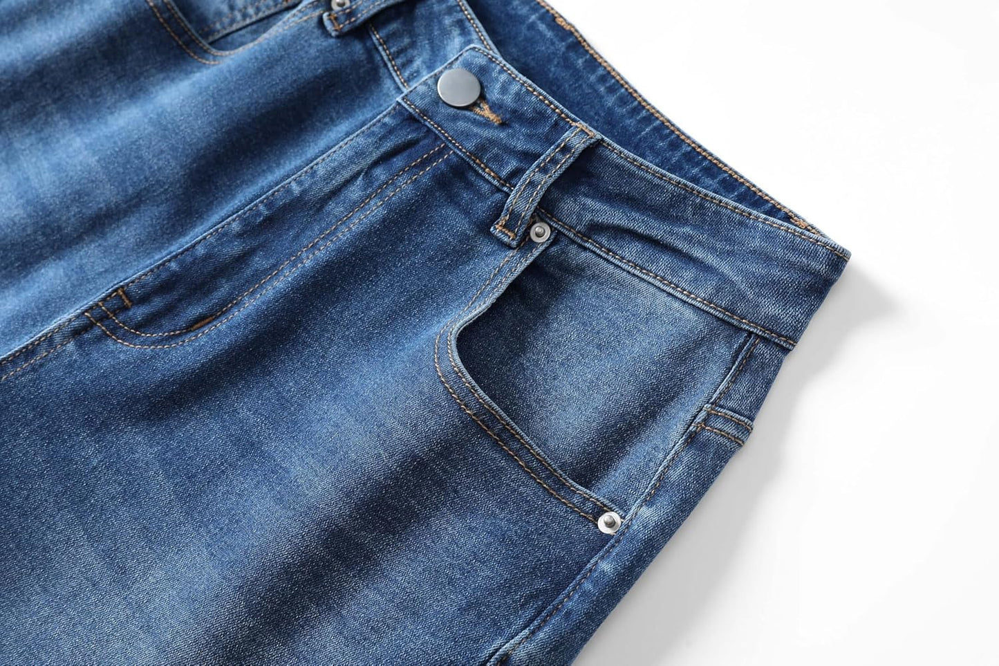 Women's Trendy Mid - Waisted Cropped Straight Leg Boyfriend Capri Jeans with Pockets