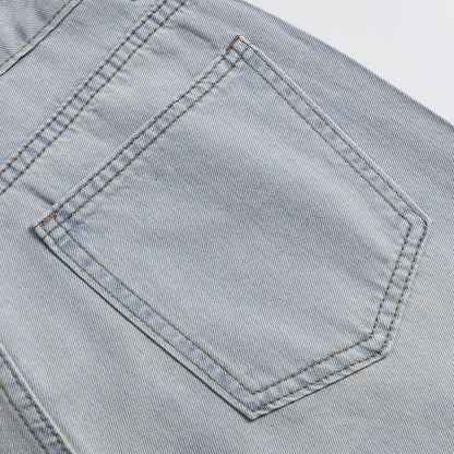 Women's High-Waisted Straight Pants Loose Stretch Lightweight Belly Fashion Jeans