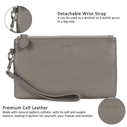 befen Genuine Leather Wristlet Clutch RFID Blocking Bag Cell Phone Wallet Purse Wristlet Wallet Purses and Handbags for Women