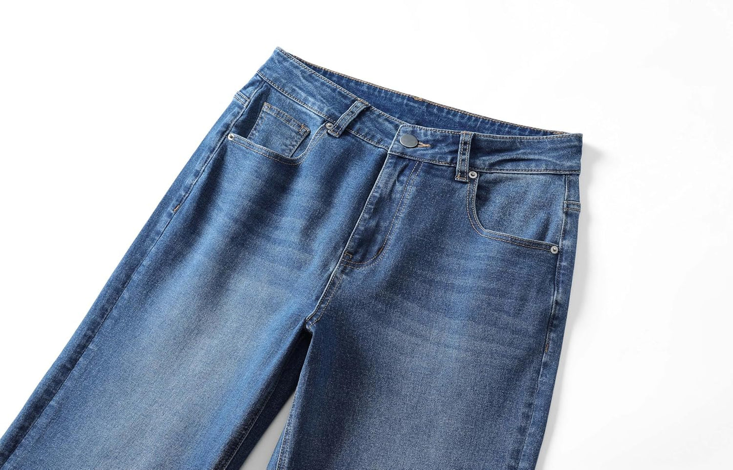 Women's Trendy Mid - Waisted Cropped Straight Leg Boyfriend Capri Jeans with Pockets