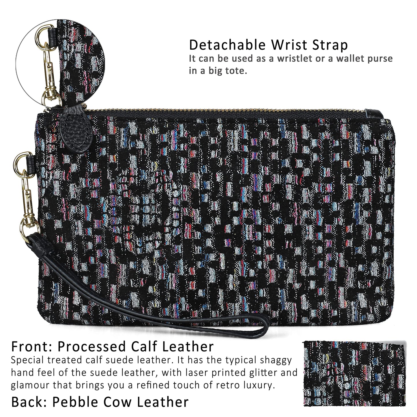 befen Genuine Leather Wristlet Clutch RFID Blocking Bag Cell Phone Wallet Purse Wristlet Wallet Purses and Handbags for Women